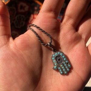 Hand (Hamsa) & Turquoise Necklace